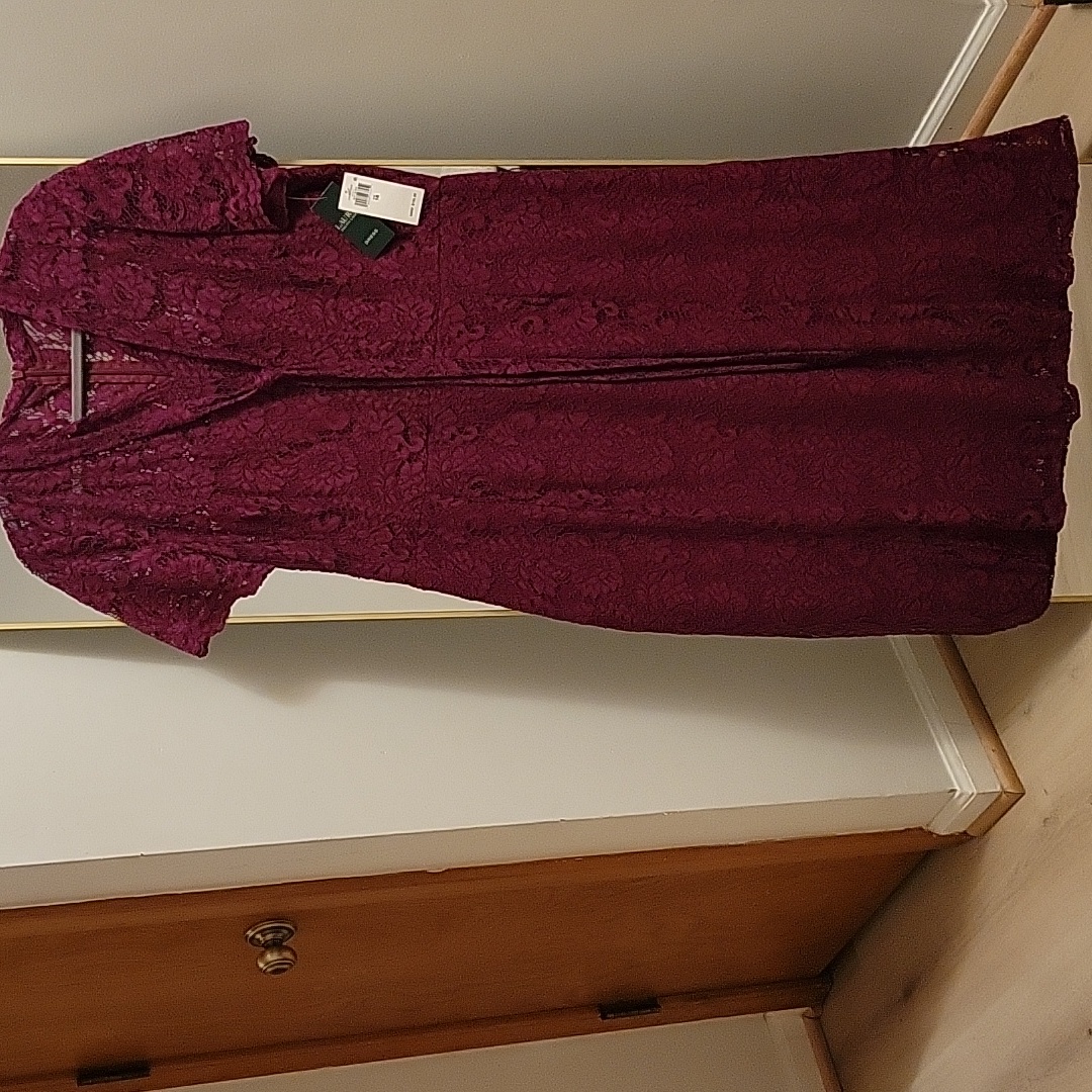 Lauren Ralph Lauren Burgundy Lace Dress